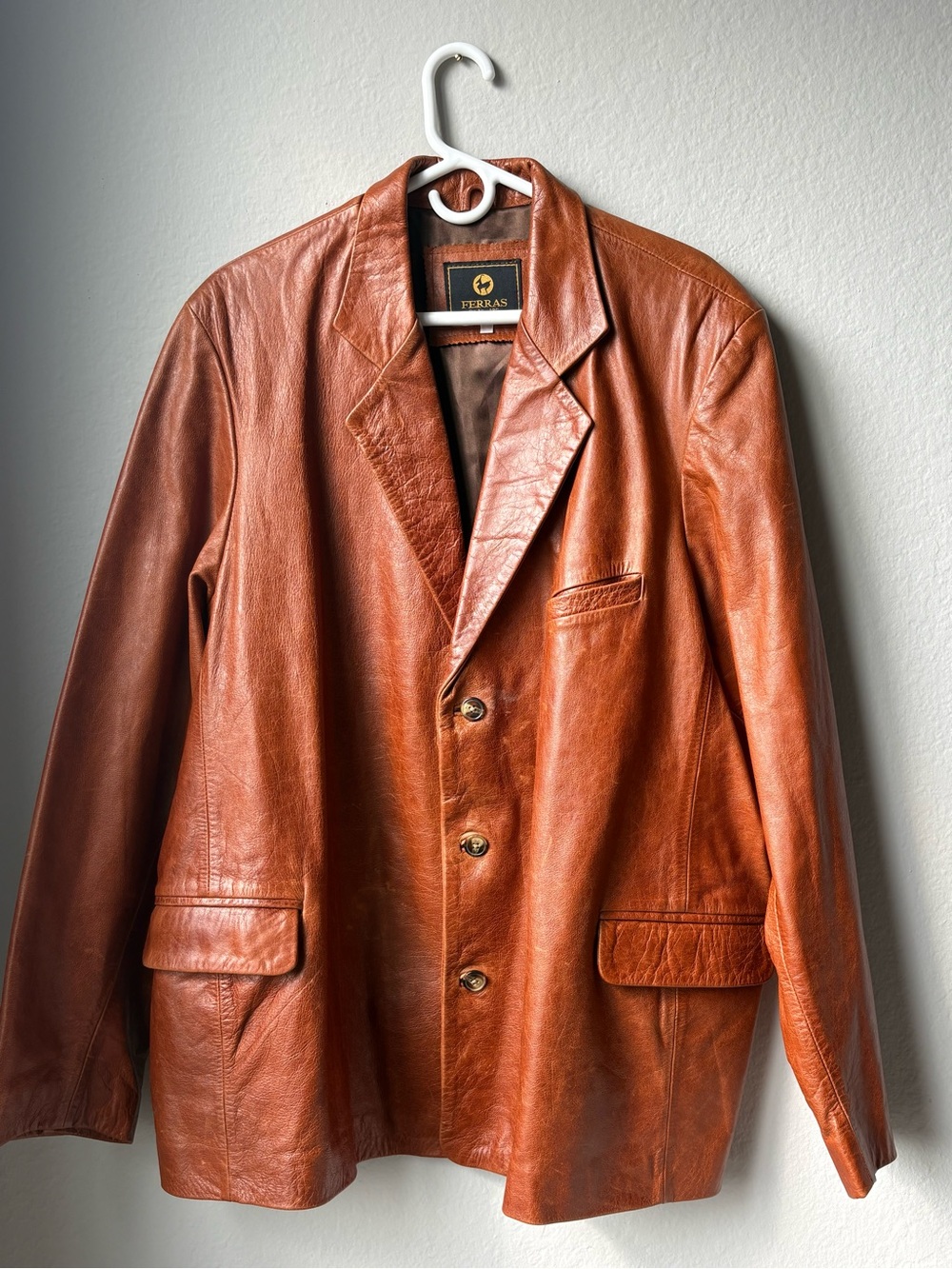 Vintage Ferras Argentina Leather Coat